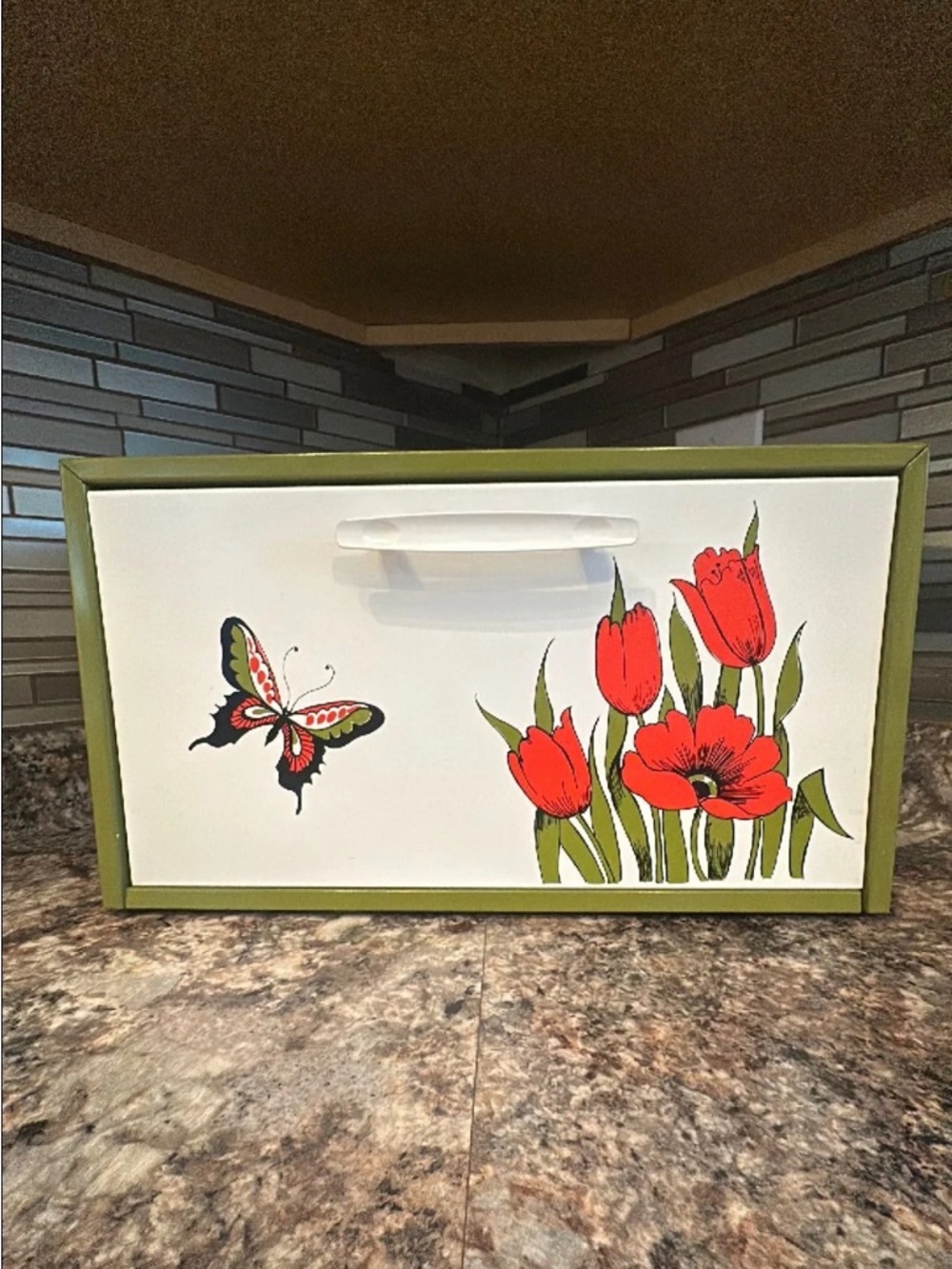 Vintage metal breadbox